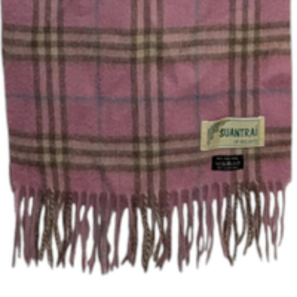 Suantrai Of Ireland 100% Pure Wool Plaid Fringe Soft Winter Warm Scarf Irish - Picture 8 of 9